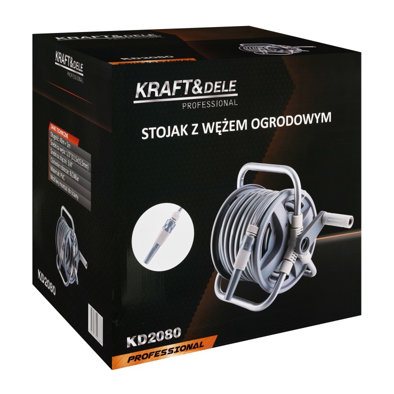 Schlauchwagen mit Gartenschlauch 40m + 2m 1/2" KRAFT&DELE KD2080 Schlauchwagen mit Gartenschlauch 40m + 2m 1/2" KRAFT&DELE KD2080