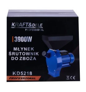 Młynek śrutownik do zboża 3900W KD5218 - opakowanie kartonowe widok z przodu