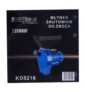 Młynek śrutownik do zboża 3900W KD5218 - opakowanie kartonowe widok z boku