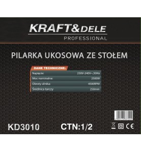 Kartonverpackung der Gehrungssäge KD3010 - technische Daten