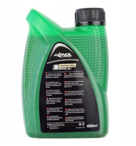 Rückseite der 4T SAE30 Motorölflasche mit Informationsetikett