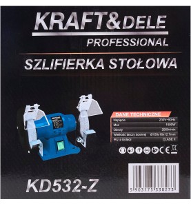 Verpackung der Schleifmaschine KD532-Z mit aufgedruckten technischen Daten