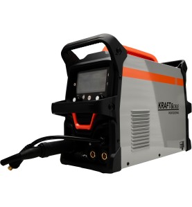 Spawarka inwertorowa KD3422 - widok z przodu z podłączonym uchwytem spawalniczym