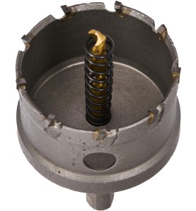 Wiertło widiowe do metalu KD10061 z widocznym wiertłem centrującym i sprężyną