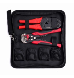 Szczypce zaciskarka konektorów z matrycami i etui KRAFT&DELE KD10693