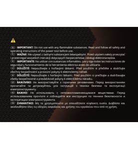 Sicherheitshinweise auf der Verpackung der Pumpe KD739 in mehreren Sprachen