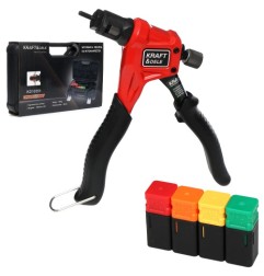 Hand-Blindnietmutternzange KRAFT&DELE KD10551 - Hauptbild mit Zubehör und Koffer