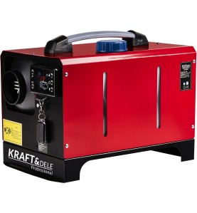 Nagrzewnica postojowa KRAFT&DELE KD11780 widok z boku na obudowę z wskaźnikami poziomu paliwa