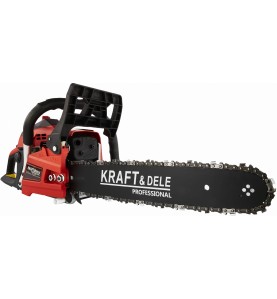 Piła spalinowa KRAFT&DELE KD5014 widok z boku na mechanizm napinania łańcucha