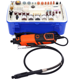 Mini-Schleifer 270W KRAFT&DELE KD10751 - Hauptfoto mit Zubehörset im Koffer