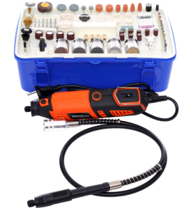 Mini szlifierka 270W KRAFT&DELE KD10751 - zdjęcie główne z zestawem akcesoriów w walizce