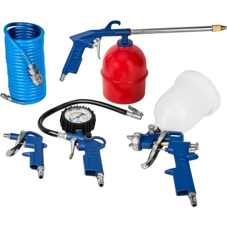 5-teiliges Druckluft-Set KRAFT&DELE KD410 - Gesamtansicht des Sets