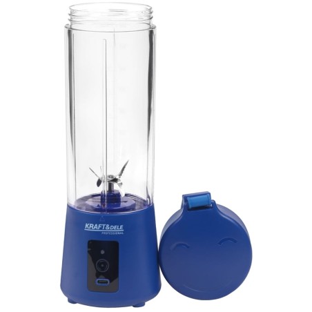 Blender akumulatorowy KRAFT&DELE KD4174 400ml 2x3000mAh niebieski - widok urządzenia z odłączoną pokrywką