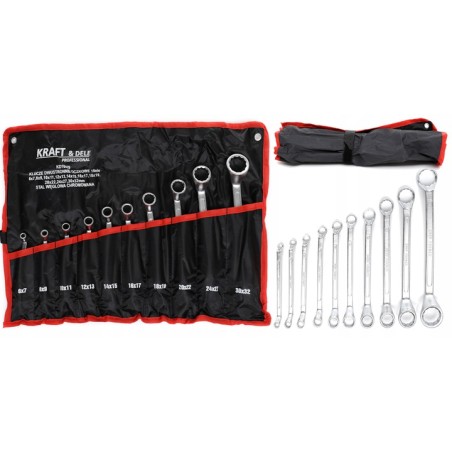 Dvipusių žiedinių raktų rinkinys 10 vnt. KRAFT&DELE KD10929