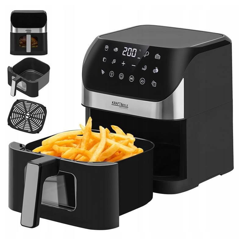 KRAFT&DELE KD4108 Airfryer forrólevegős sütő 6L 2000W KRAFT&DELE KD4108 Airfryer forrólevegős sütő 6L 2000W