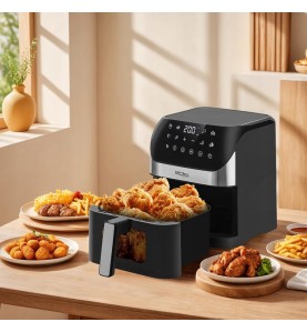 Frytkownica Kraft&Dele KD4108 z koszem pełnym smażonego kurczaka na stole