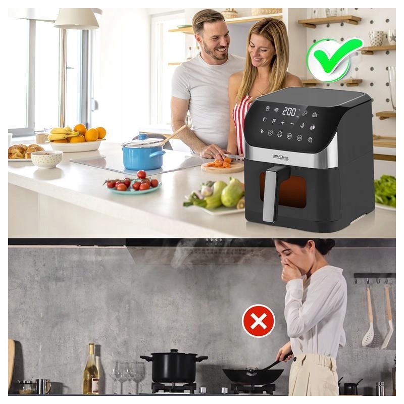 KRAFT&DELE KD4108 Airfryer forrólevegős sütő 6L 2000W KRAFT&DELE KD4108 Airfryer forrólevegős sütő 6L 2000W