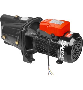 Draufsicht auf die Gartenpumpe KRAFT&DELE KD807 mit Wasserzu- und -ablauf
