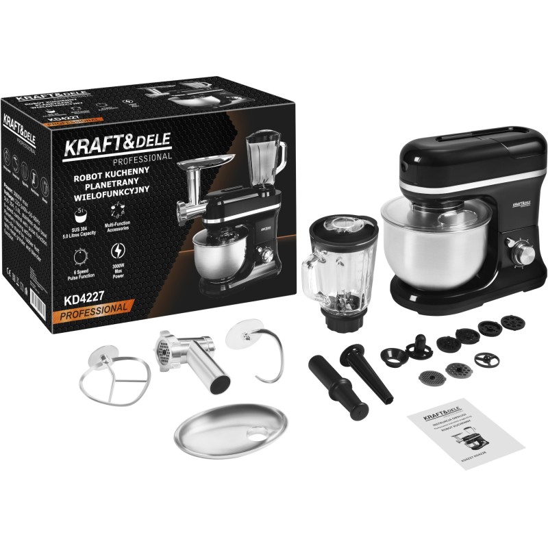KRAFT&DELE KD4227 Multifunktions-Küchenmaschine 3000W 5L KRAFT&DELE KD4227 Multifunktions-Küchenmaschine 3000W 5L