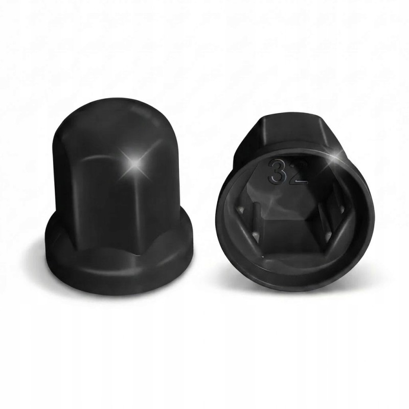 10x Kerékcsavar kupak FI 32 TIR Fekete Magas (54,5 mm) A GYÁRTÓTÓL