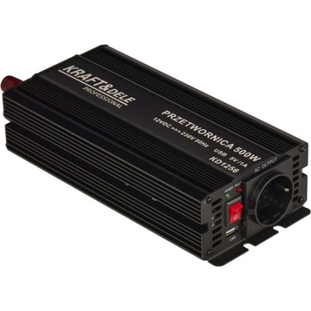 Przetwornica napięcia 12V na 230V 500W / 1000W KRAFT&DELE KD1256 - zdjęcie główne produktu