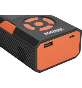 A KRAFT&DELE KD5534 kompresszor házának alsó része USB és USB-C portokkal