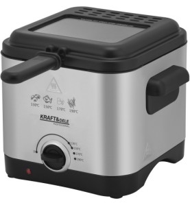 KRAFT&DELE 1,5L KD4330 tradicinė gruzdintuvė - pagrindinė gaminio nuotrauka su matomu valdymo pultu ir rankena