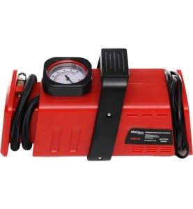 Seitenansicht des Gehäuses und des Typenschilds des KRAFT&DELE KD1489 Kompressors