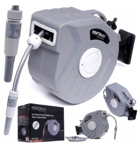 Automatinės sodo žarnos ritės KD2082 rinkinys su pakuote ir priedais
