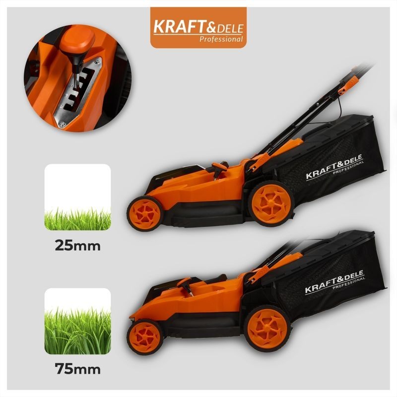 Akumuliatorinė žoliapjovė KRAFT&DELE KD5411 40V 2x6Ah 50L 38cm Akumuliatorinė žoliapjovė KRAFT&DELE KD5411 40V 2x6Ah 50L 38cm