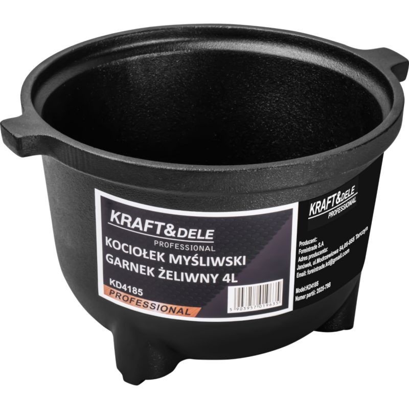 Medžioklės katilas / Ketaus puodas 4L KRAFT&DELE KD4185