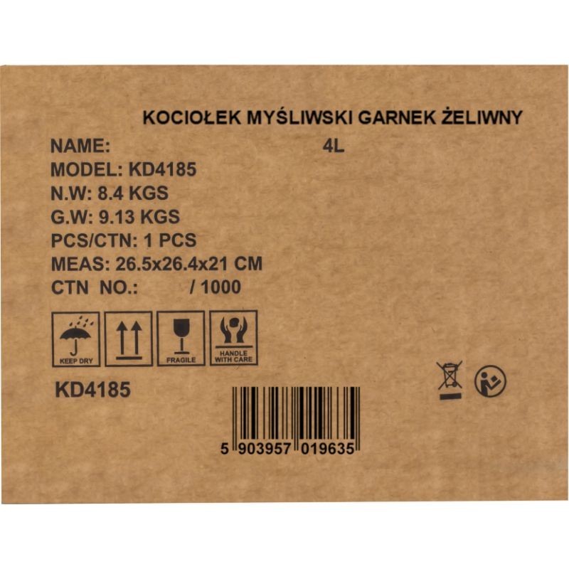 Medžioklės katilas / Ketaus puodas 4L KRAFT&DELE KD4185