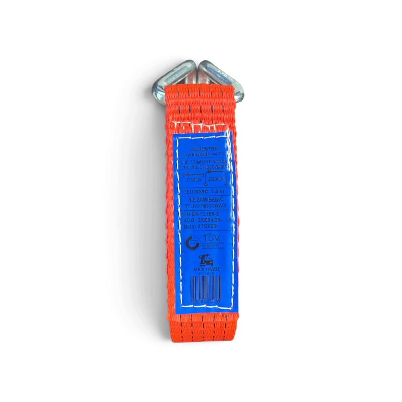 ERGO Spanngurt 8m / 5t / 50mm mit Ratsche TÜV Premium POLNISCHES PRODUKT