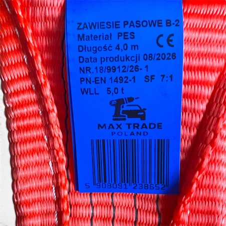 Hebeband 5T / 4M Kran-Hebegurt zweilagig PRODUKT AUS POLEN Nach Maß!