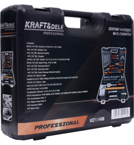 Werkzeugset 66-tlg. KD10468 - Kartonverpackung mit Beschreibung des Set-Inhalts