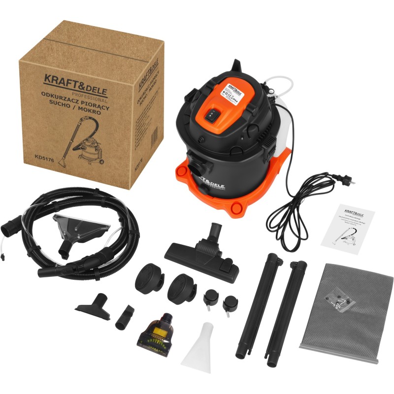 Sauso/drėgno valymo dulkių siurblys 1600W KRAFT&DELE KD5176