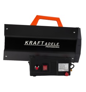 Nagrzewnica gazowa 25kW KD11734 - widok na panel sterowania i przyłącze gazu
