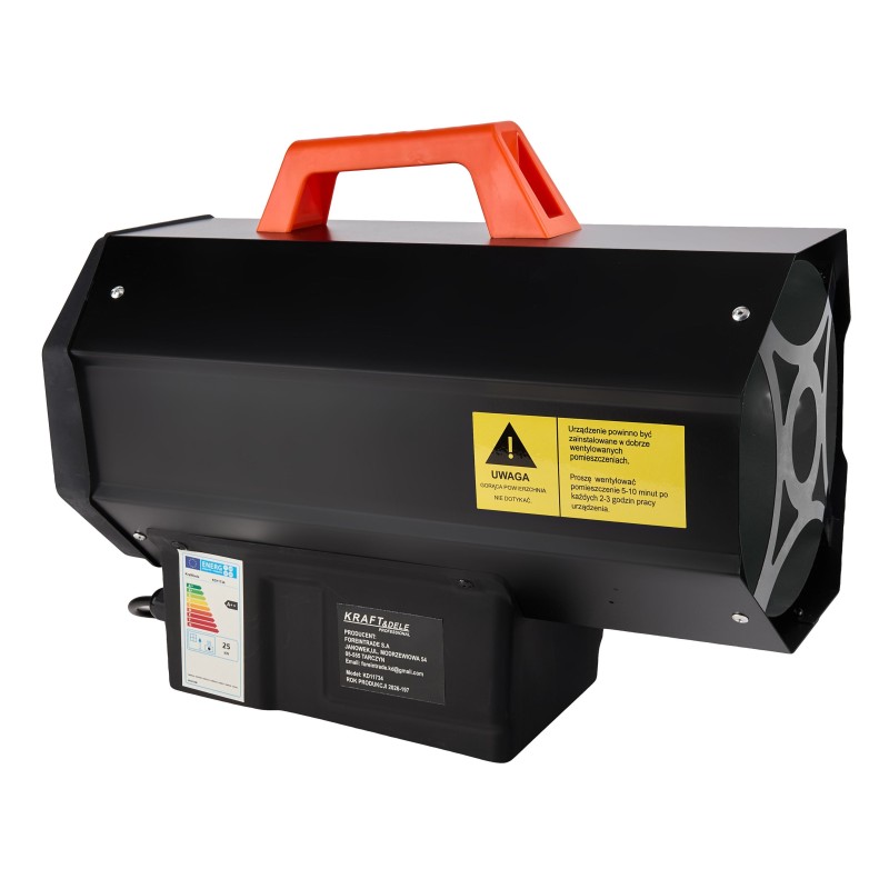 Gázüzemű hőlégfúvó 25kW + nyomáscsökkentő KRAFT&DELE KD11734