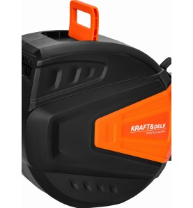 Nahaufnahme des Gehäuses vom Gartenschlauch-Aufroller Kraft&Dele KD2152