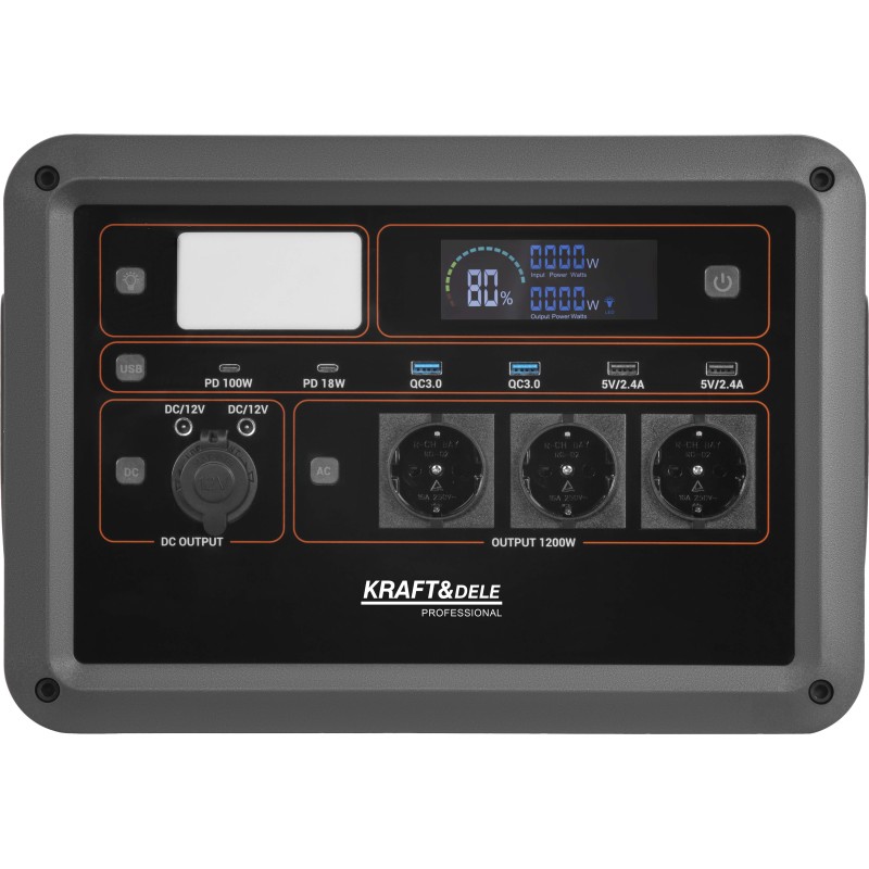 Hordozható erőmű 1152Wh 25.6V KRAFT&DELE KD5532