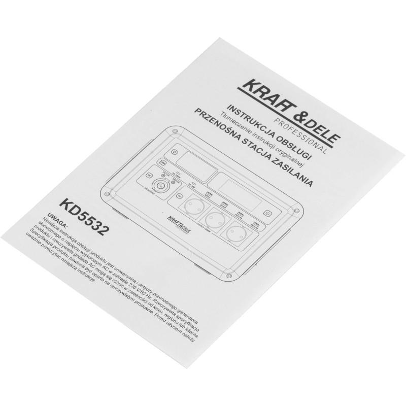 Hordozható erőmű 1152Wh 25.6V KRAFT&DELE KD5532