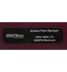 Tabliczka znamionowa agregatu malarskiego Kraft&Dele KD1747