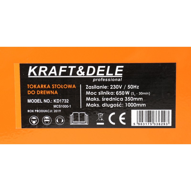 Asztali esztergagép fához 650W KRAFT&DELE KD1732