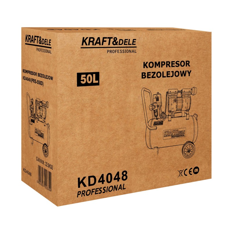Olajmentes kompresszor 50L 1500W 290L/perc KRAFT&DELE KD4048 Olajmentes kompresszor 50L 1500W 290L/perc KRAFT&DELE KD4048