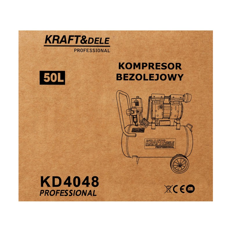 Olajmentes kompresszor 50L 1500W 290L/perc KRAFT&DELE KD4048 Olajmentes kompresszor 50L 1500W 290L/perc KRAFT&DELE KD4048