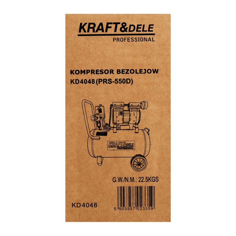 Olajmentes kompresszor 50L 1500W 290L/perc KRAFT&DELE KD4048 Olajmentes kompresszor 50L 1500W 290L/perc KRAFT&DELE KD4048