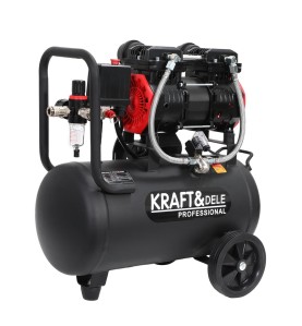 Kompresor bezolejowy 24L Kraft&Dele KD1385 widok z drugiej strony