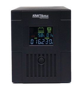Zasilacz awaryjny UPS 2000VA 1200W LCD KD1930 - zbliżenie na przedni panel z wyświetlaczem LCD