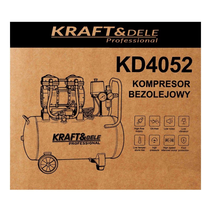 KRAFT&DELE olajmentes kompresszor 50L 1500W 290L/perc KD4052