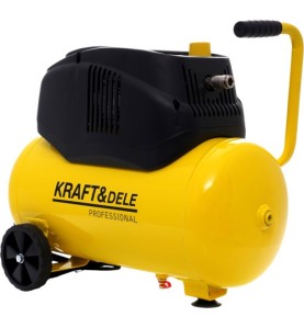 Kompresor bezolejowy Kraft&Dele KD1416 widok z boku z kołami